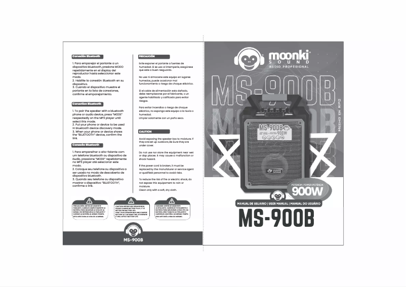 Page 1 de la notice Manuel utilisateur Moonki MS-900B