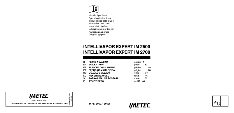 Page 1 de la notice Manuel utilisateur Imetec Intellivapor Expert 2500