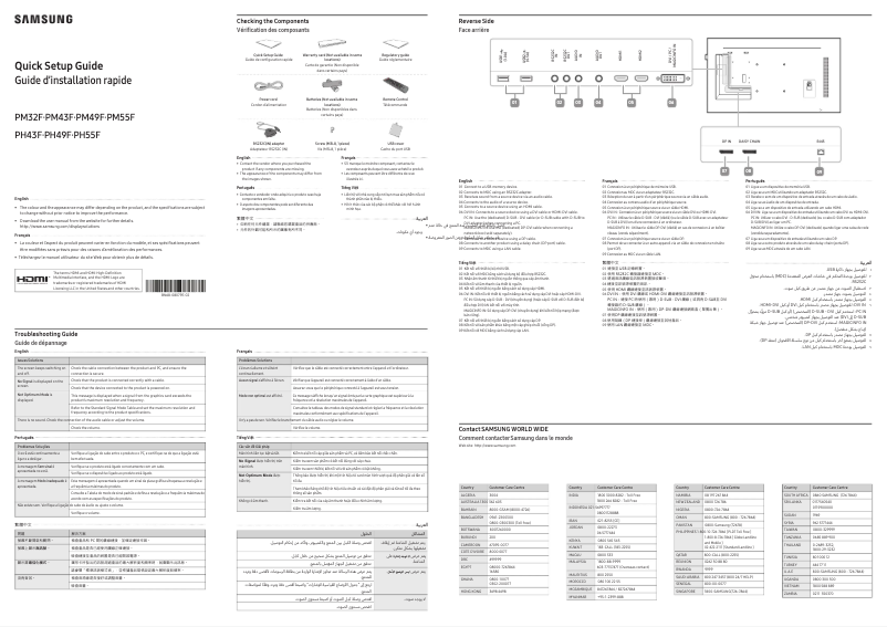 Page n°1 - Guide d'installation Samsung PM49F