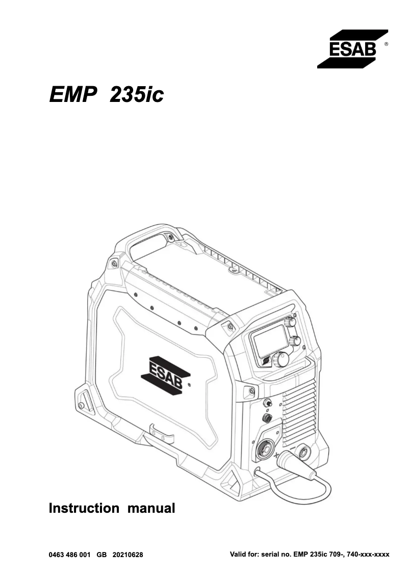 Page n°1 - Manuel utilisateur Esab Rebel EMP 235ic