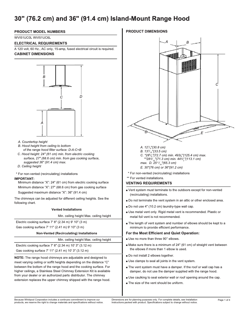 Página 1 del manual Manual de instrucciones Whirlpool WVI51UC0LS