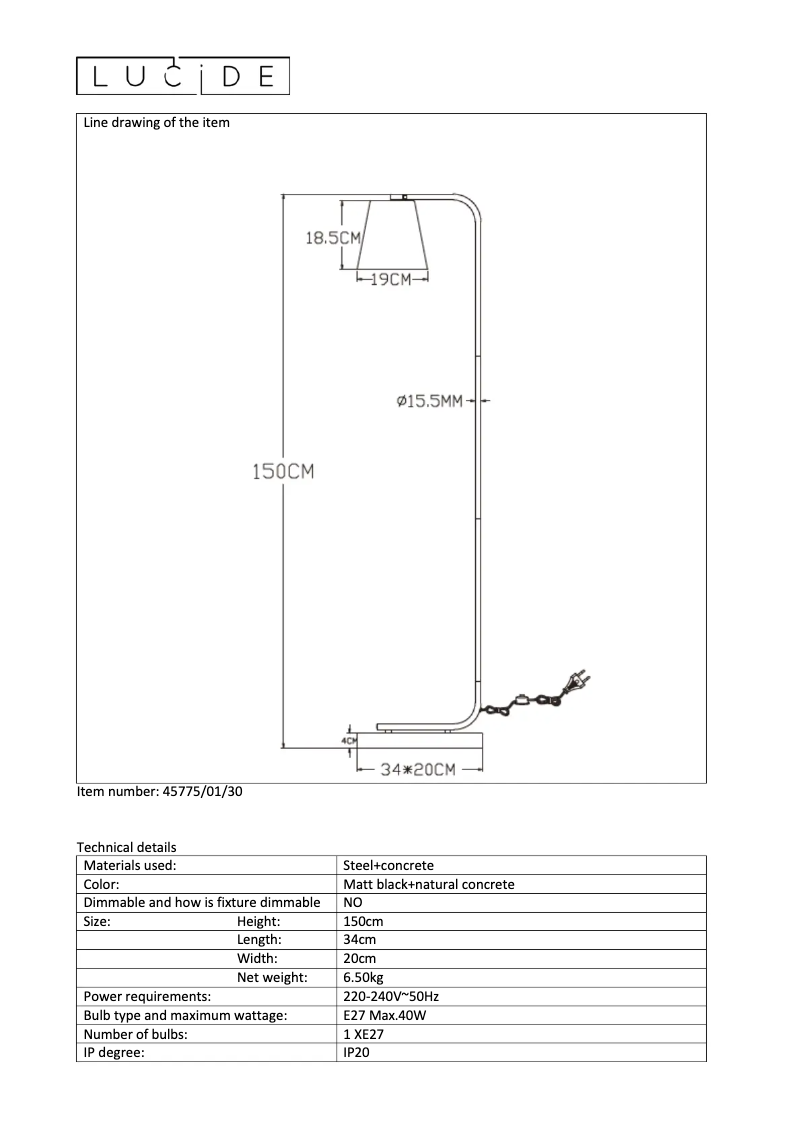 Page n°1 - Manuel utilisateur Lucide Cona 45775/01/30