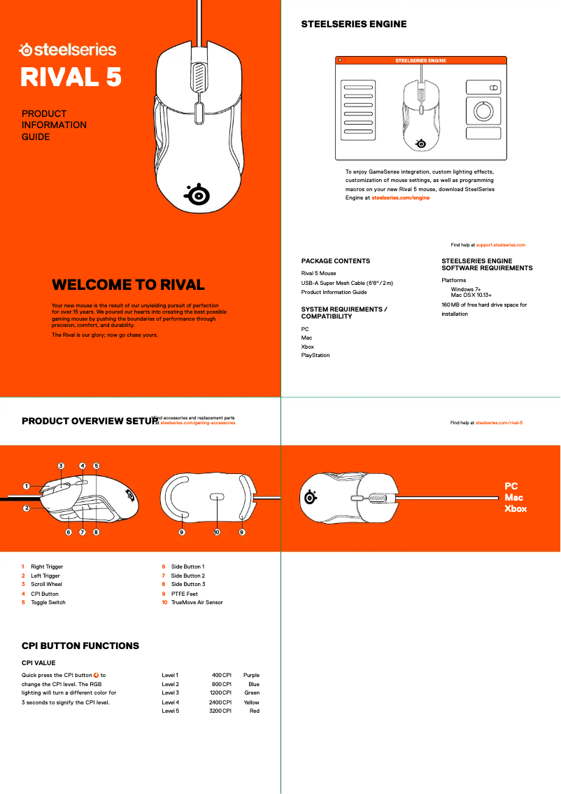 Image de la première page du manuel de l'appareil Rival 5