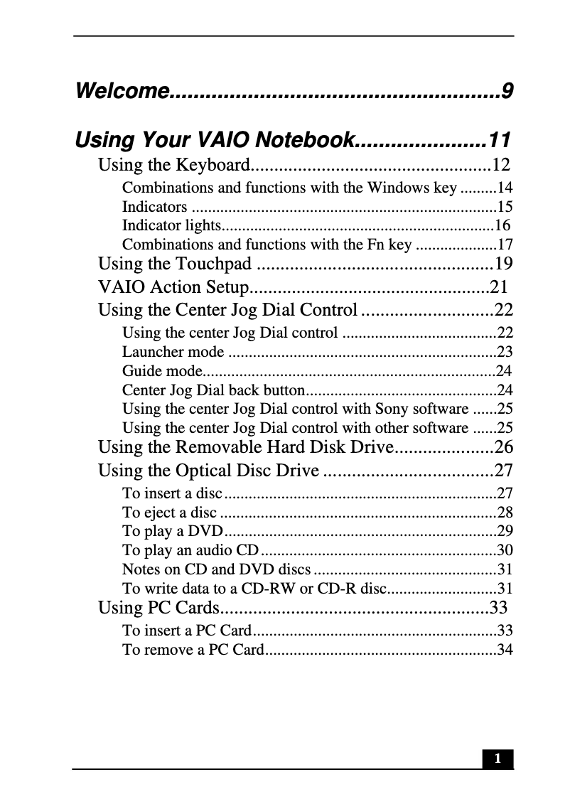 Página 1 del manual Manual de usuario Sony Vaio PCG-GR250