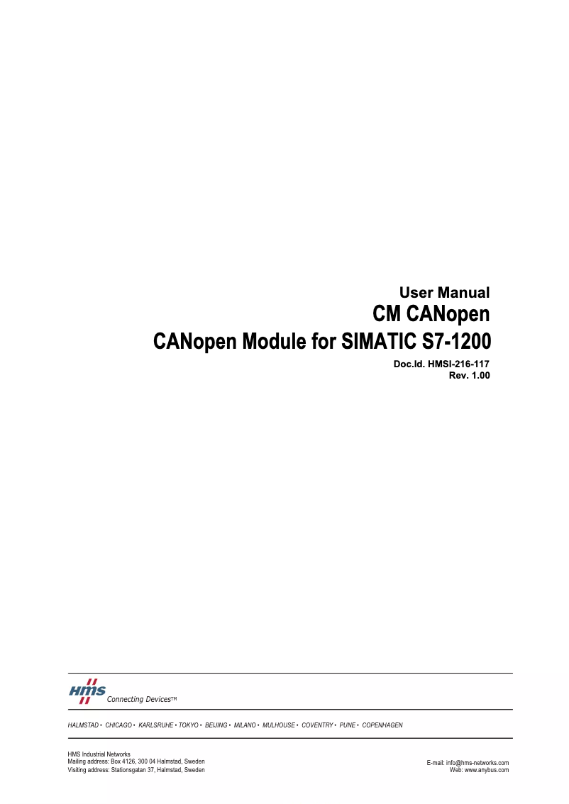 Page n°1 - Manuel utilisateur Ixxat CM CANopen