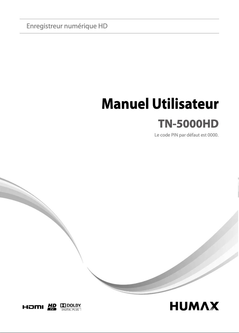 Page 1 de la notice Manuel utilisateur Humax TN-5000HD
