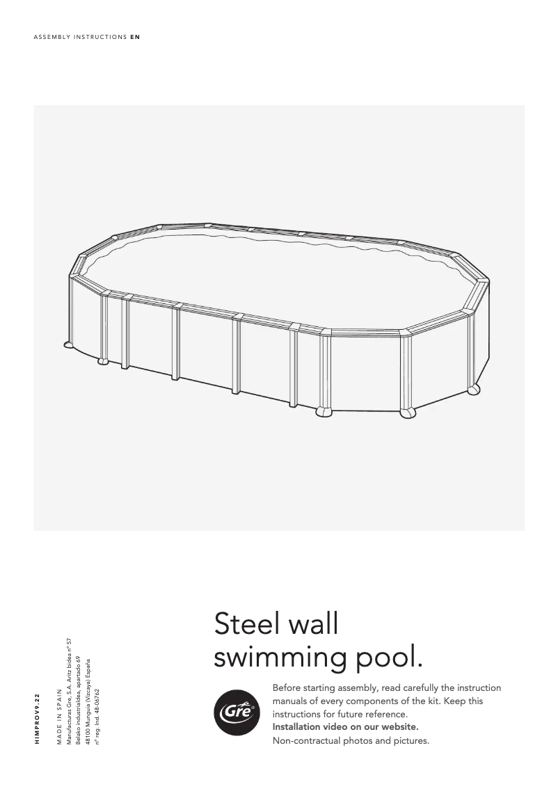 Page 1 de la notice Manuel utilisateur Gre KITPROV7388WO