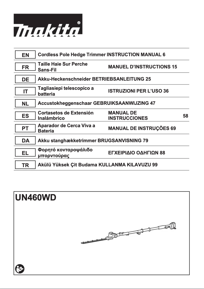 Page 1 de la notice Manuel utilisateur Makita UN460WD