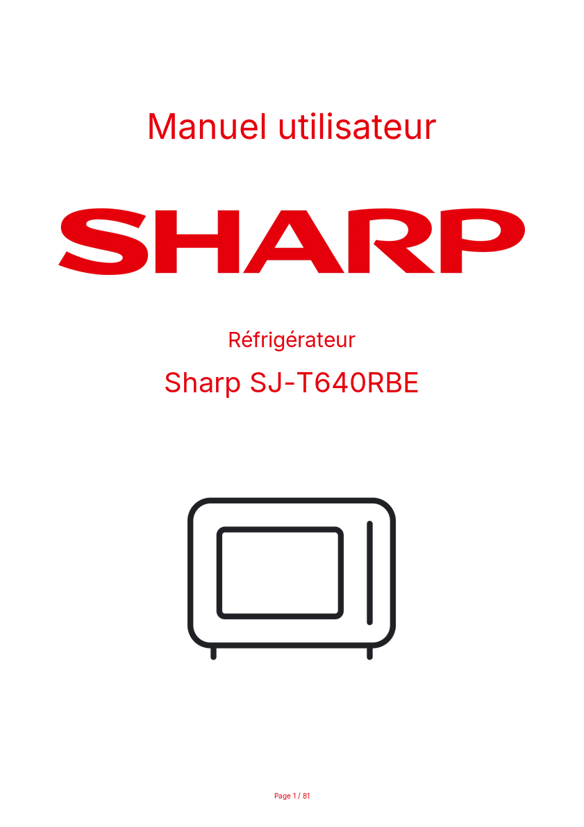 Page n°1 - Manuel utilisateur Sharp SJ-T640RBE