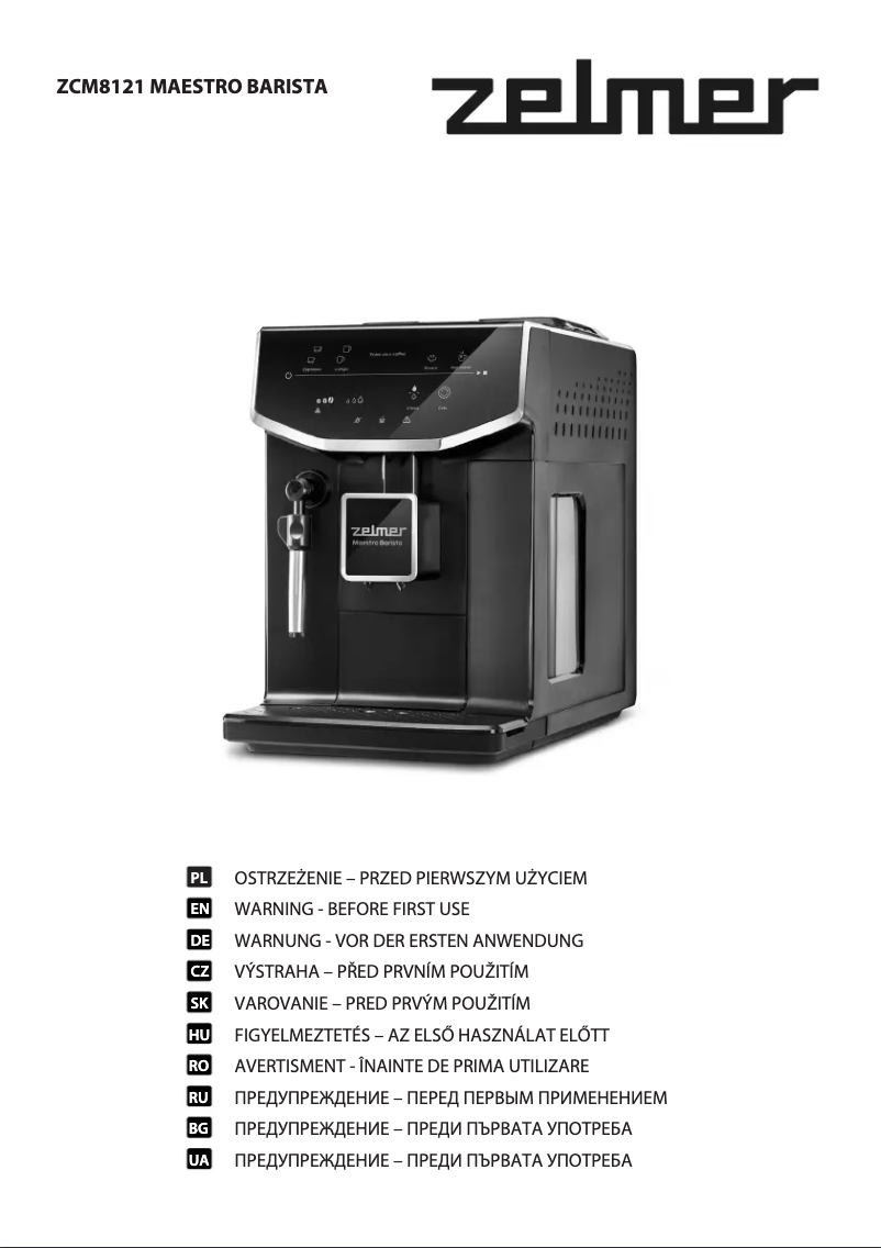 Page 1 de la notice Fiche technique Zelmer Maestro Barista ZCM8121