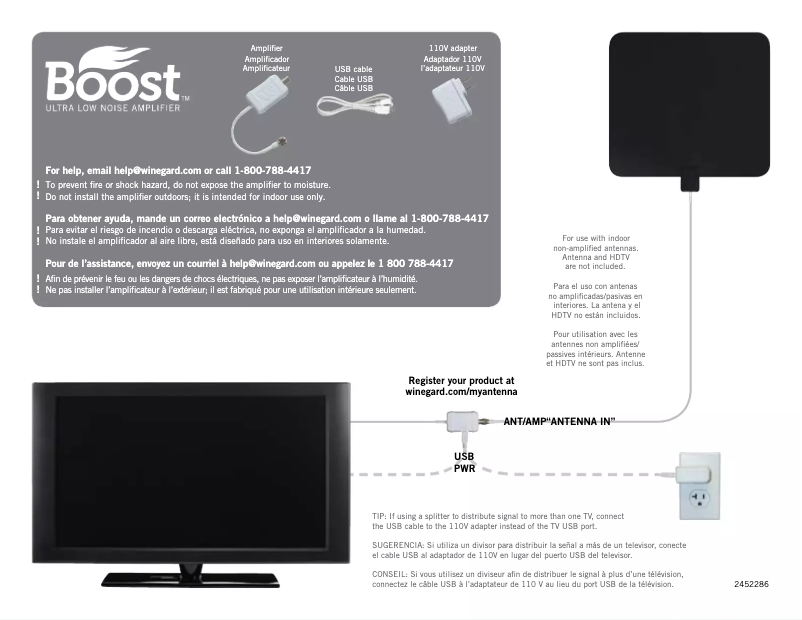 Image de la première page du manuel de l'appareil Boost LNA 100