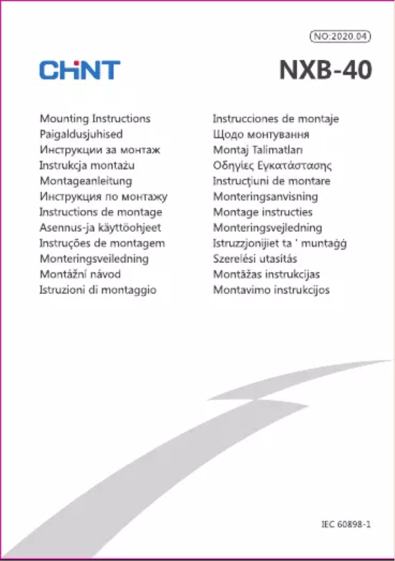 Page n°1 - Manuel utilisateur CHINT NXB-40