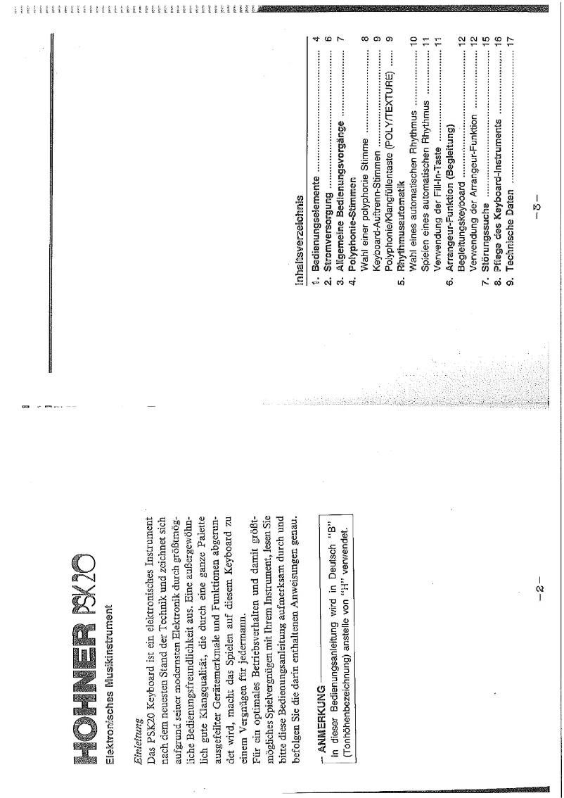 Image de la première page du manuel de l'appareil PSK 20