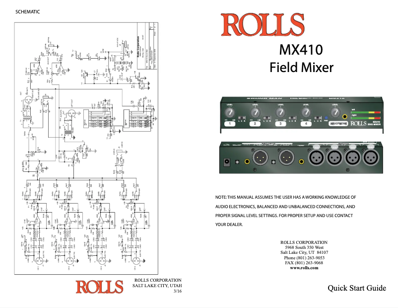 Page n°1 - Manuel utilisateur Rolls MX410