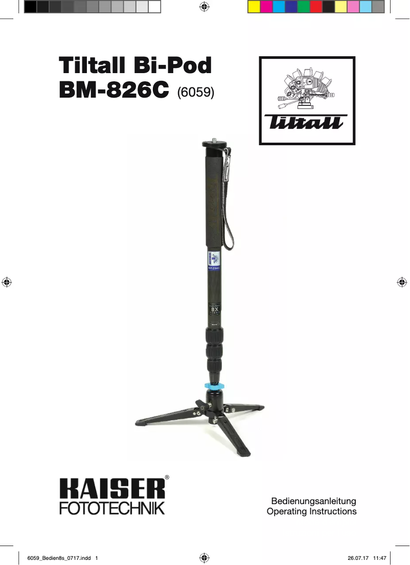 Page n°1 - Manuel utilisateur Kaiser Fototechnik Tiltall Bi-Pod BM-826C
