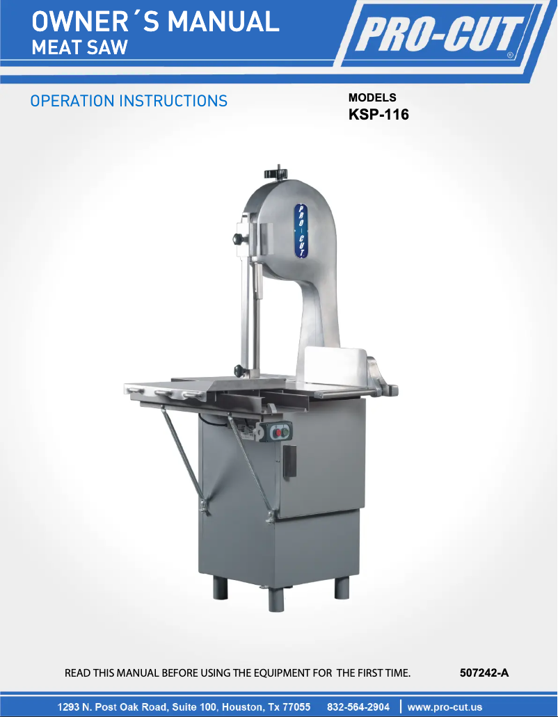 Page 1 de la notice Manuel utilisateur Pro-Cut KSP-116