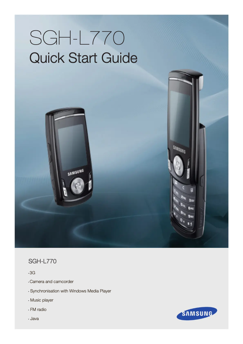 Page 1 de la notice Guide d'installation Samsung SGH-L770V