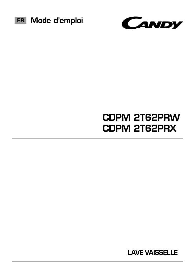 Image de la première page du manuel de l'appareil CDPM 2T62PRW-47