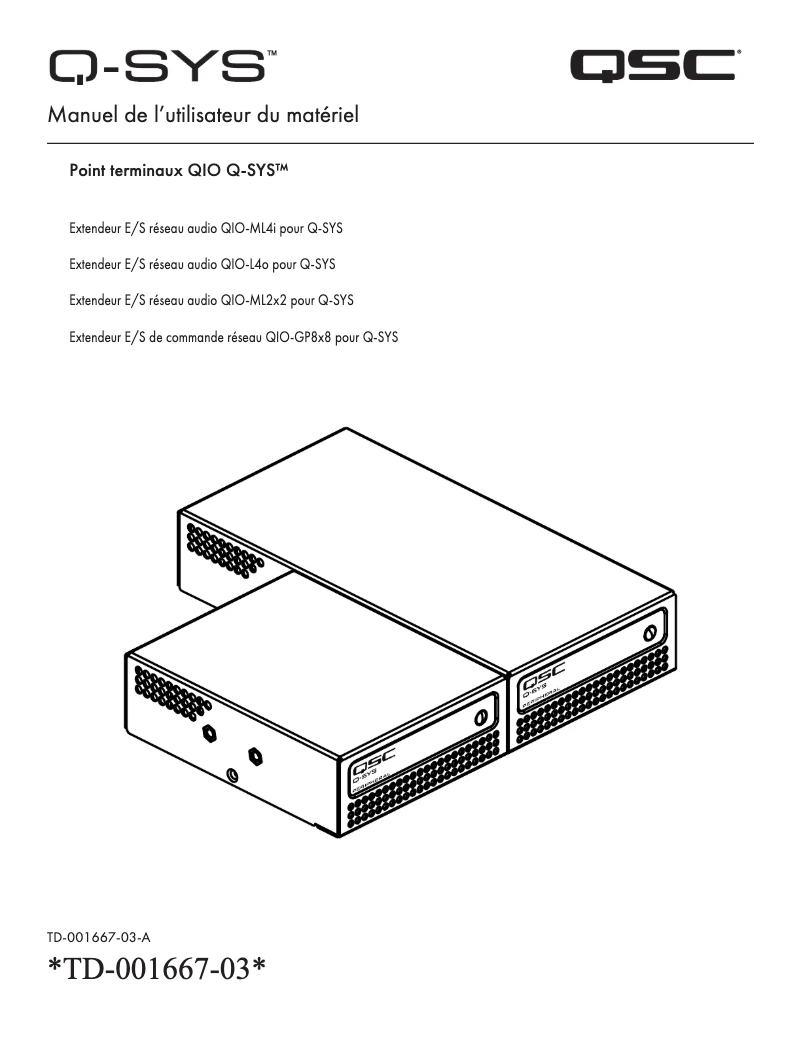 Image de la première page du manuel de l'appareil QIO-IR1x4