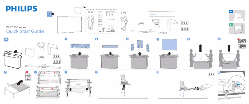 Page 1 de la notice Guide de démarrage rapide Philips 55OLED855