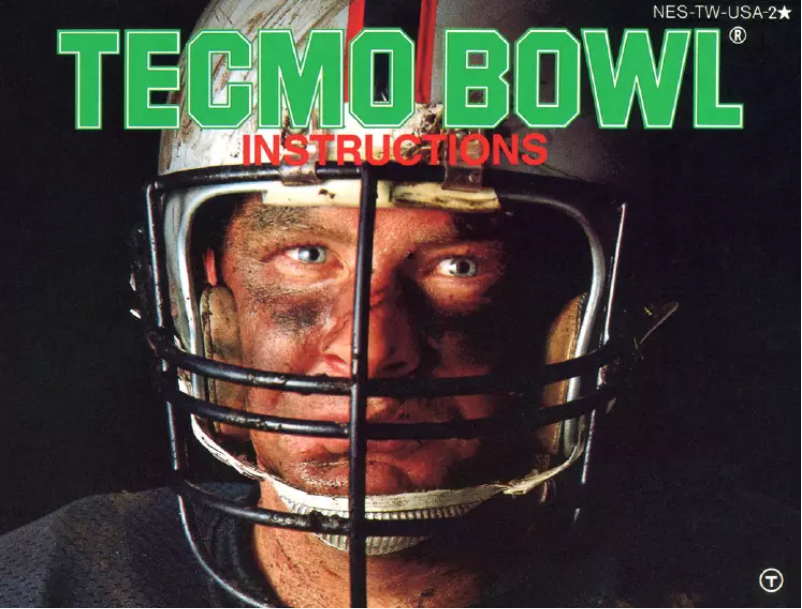 Image de la première page du manuel de l'appareil Tecmo Bowl (NES)
