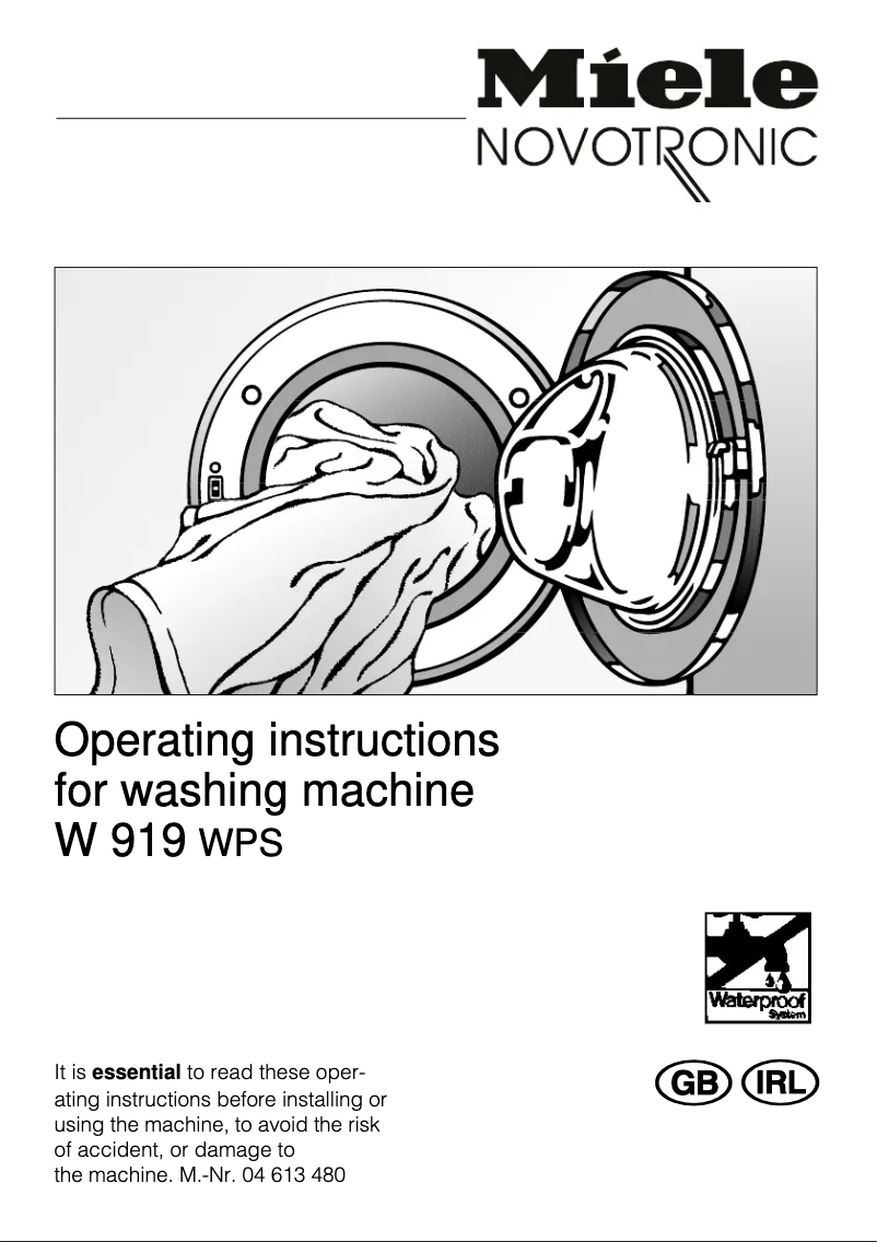Page n°1 - Manuel utilisateur Miele Novotronic W 919
