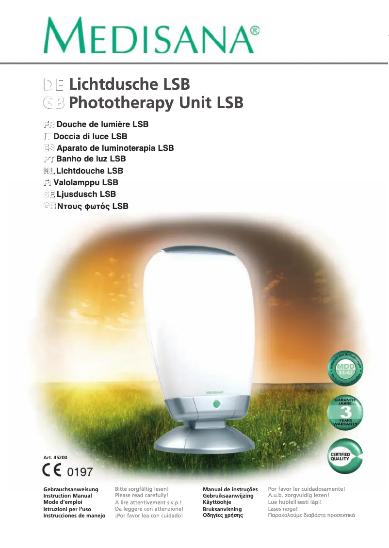 Page n°1 - Manuel utilisateur Medisana LSB