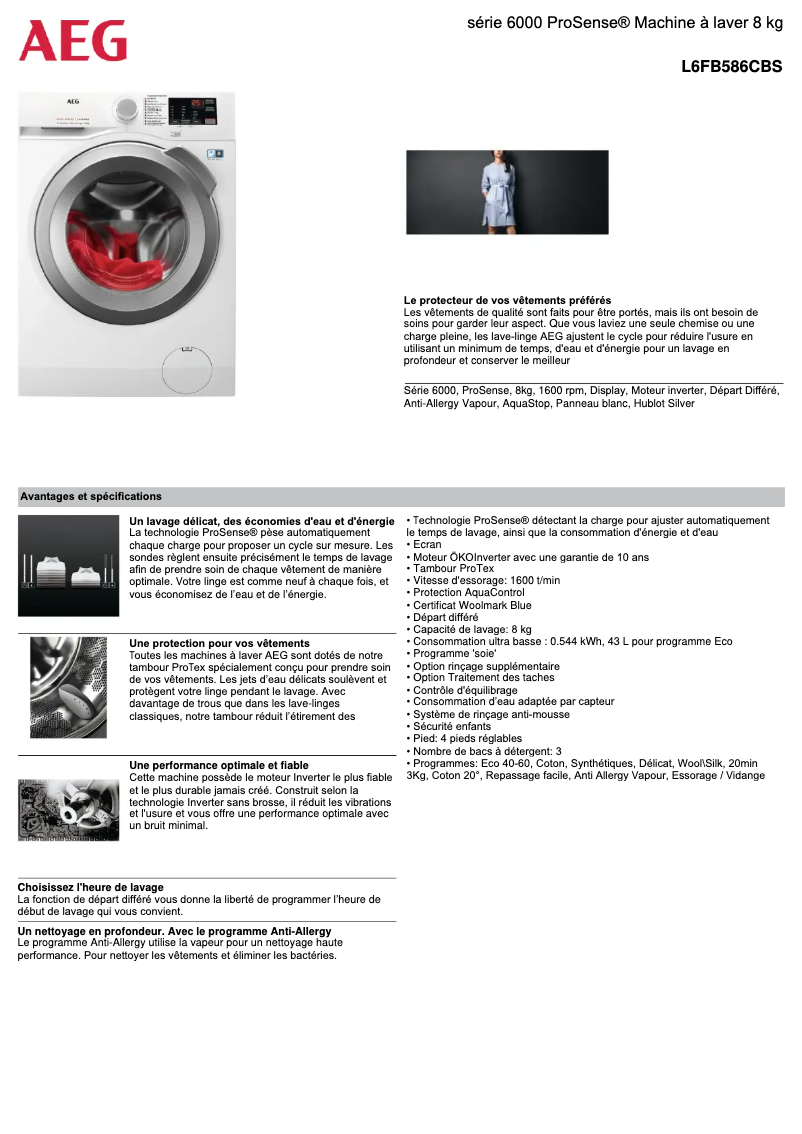 Image de la première page du manuel de l'appareil L6FB586CBS