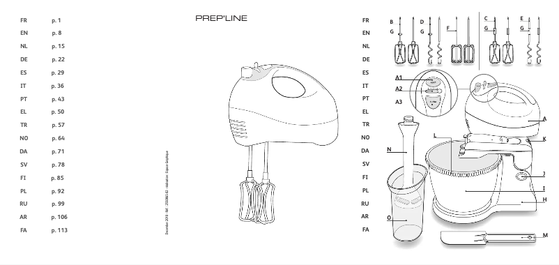 Image de la première page du manuel de l'appareil Prep'Line HT4111
