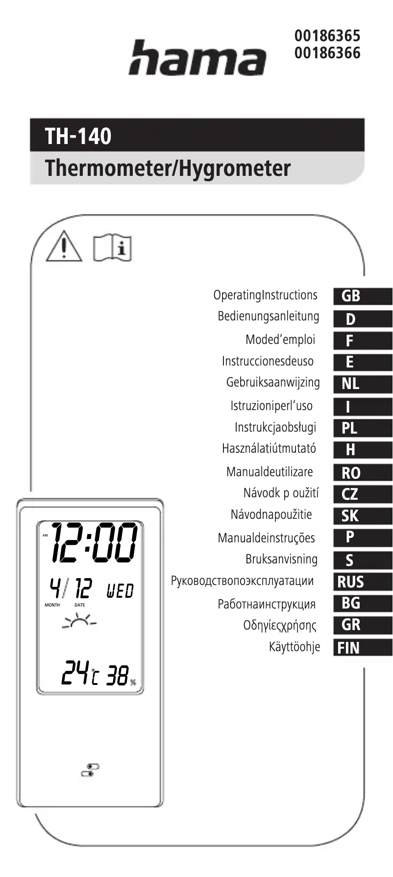 Página 1 del manual Manual de usuario Hama TH-140