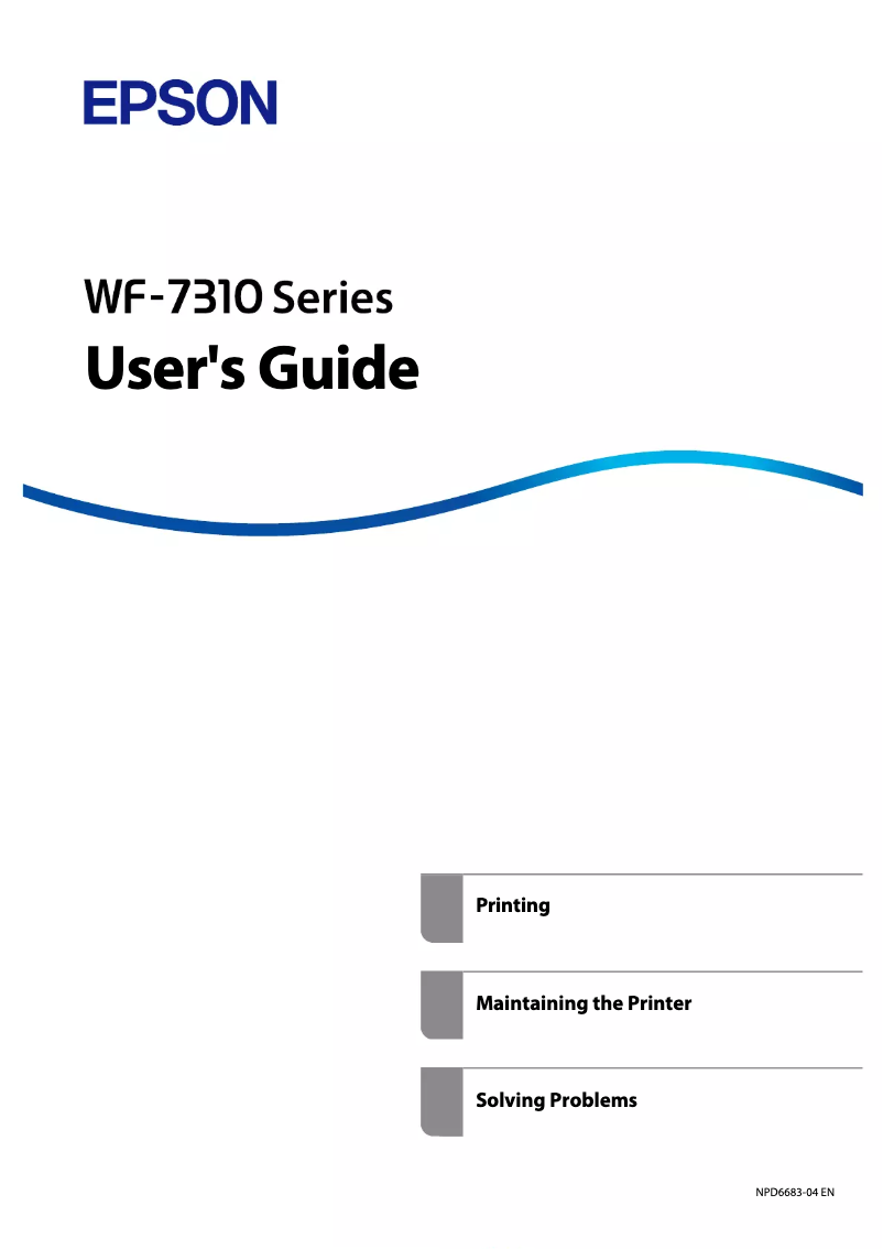 Page n°1 - Manuel utilisateur Epson WorkForce WF-7318
