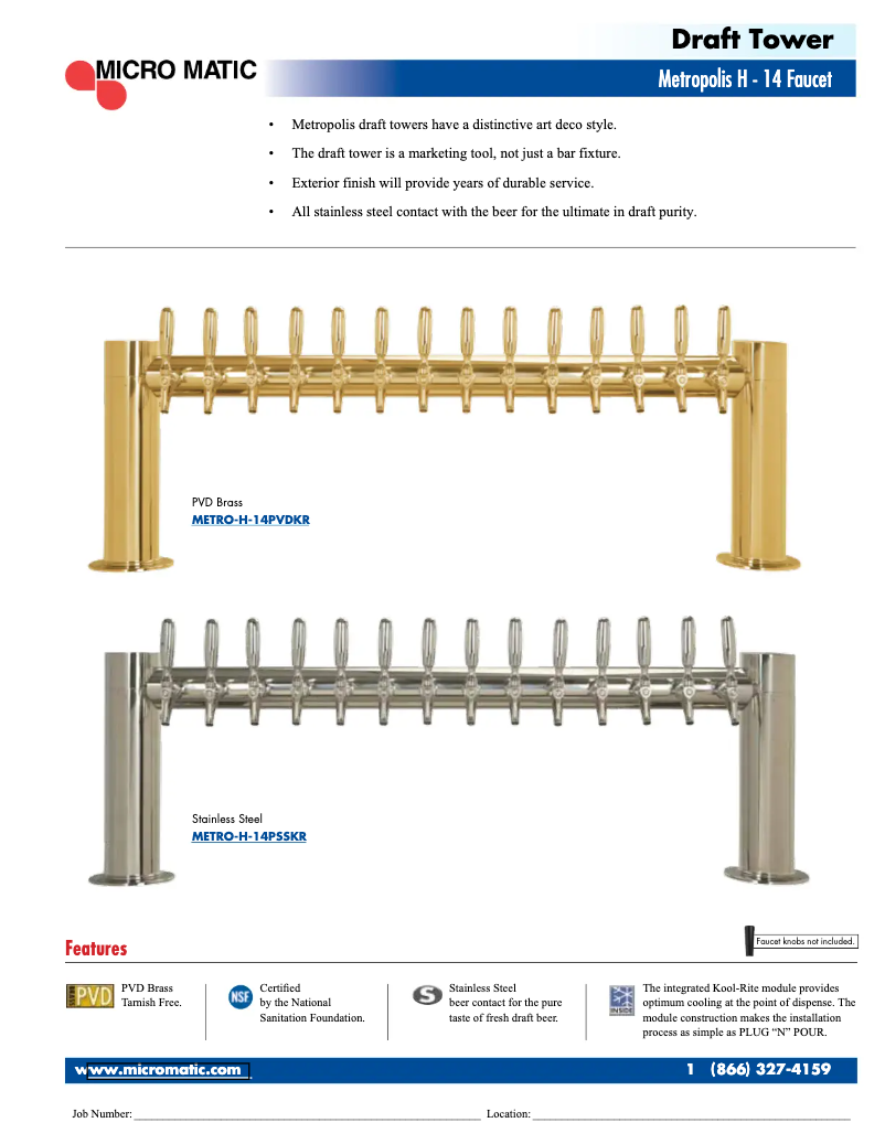 Page n°1 - Manuel utilisateur Micro Matic METRO-H-14PSSKR
