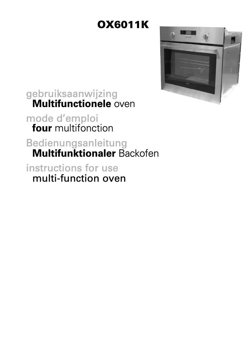 Image de la première page du manuel de l'appareil OX6011K