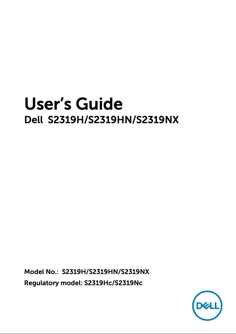 Image de la première page du manuel de l'appareil S Series S2319H