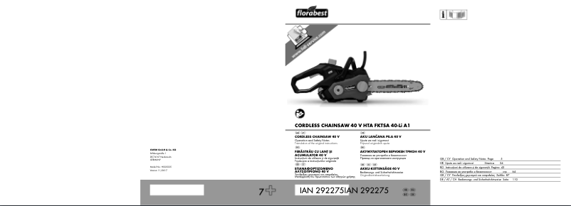 Página 1 del manual Manual de usuario Florabest FKTSA 40-Li A1