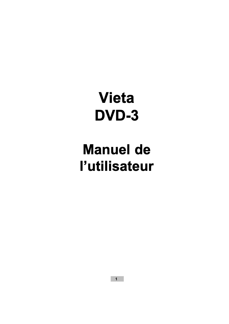 Image de la première page du manuel de l'appareil DVD3