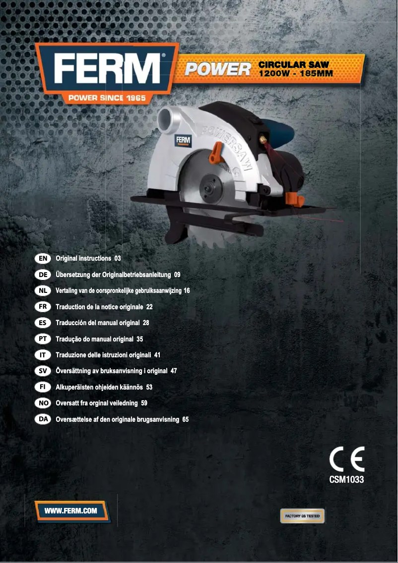 Image de la première page du manuel de l'appareil CSM1033