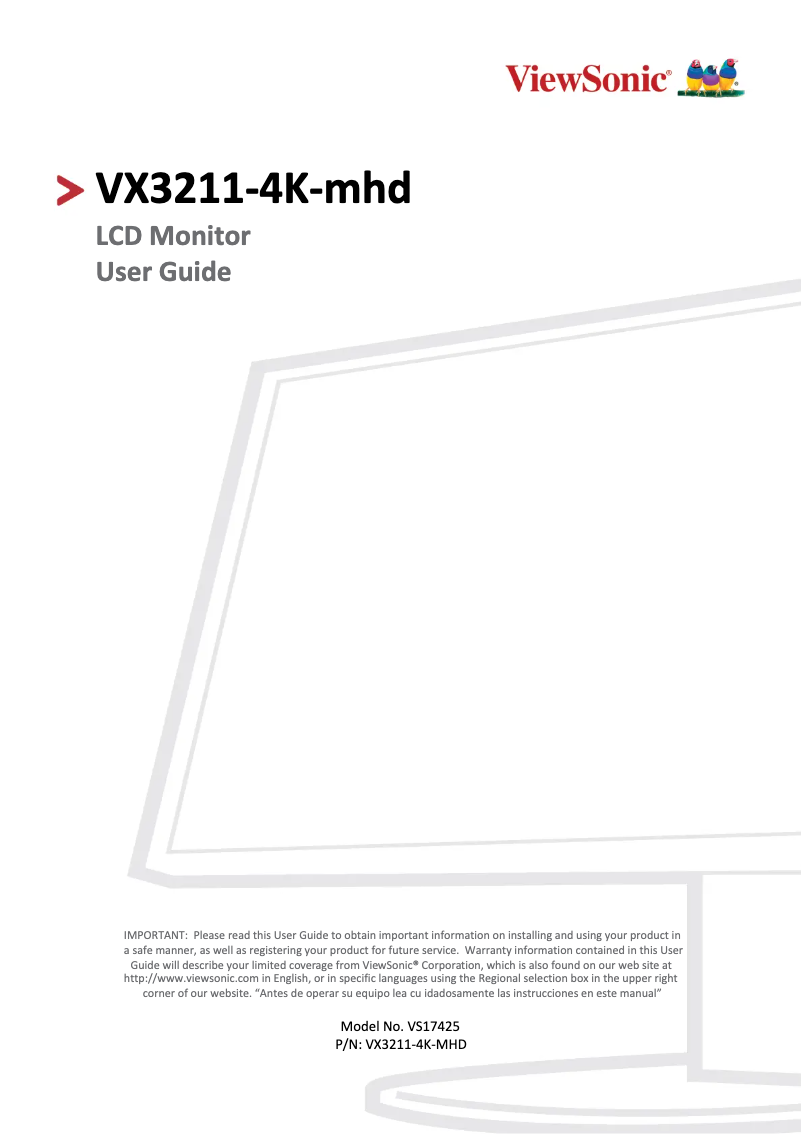 Página 1 del manual Manual de usuario Viewsonic VX3211-4K-MHD