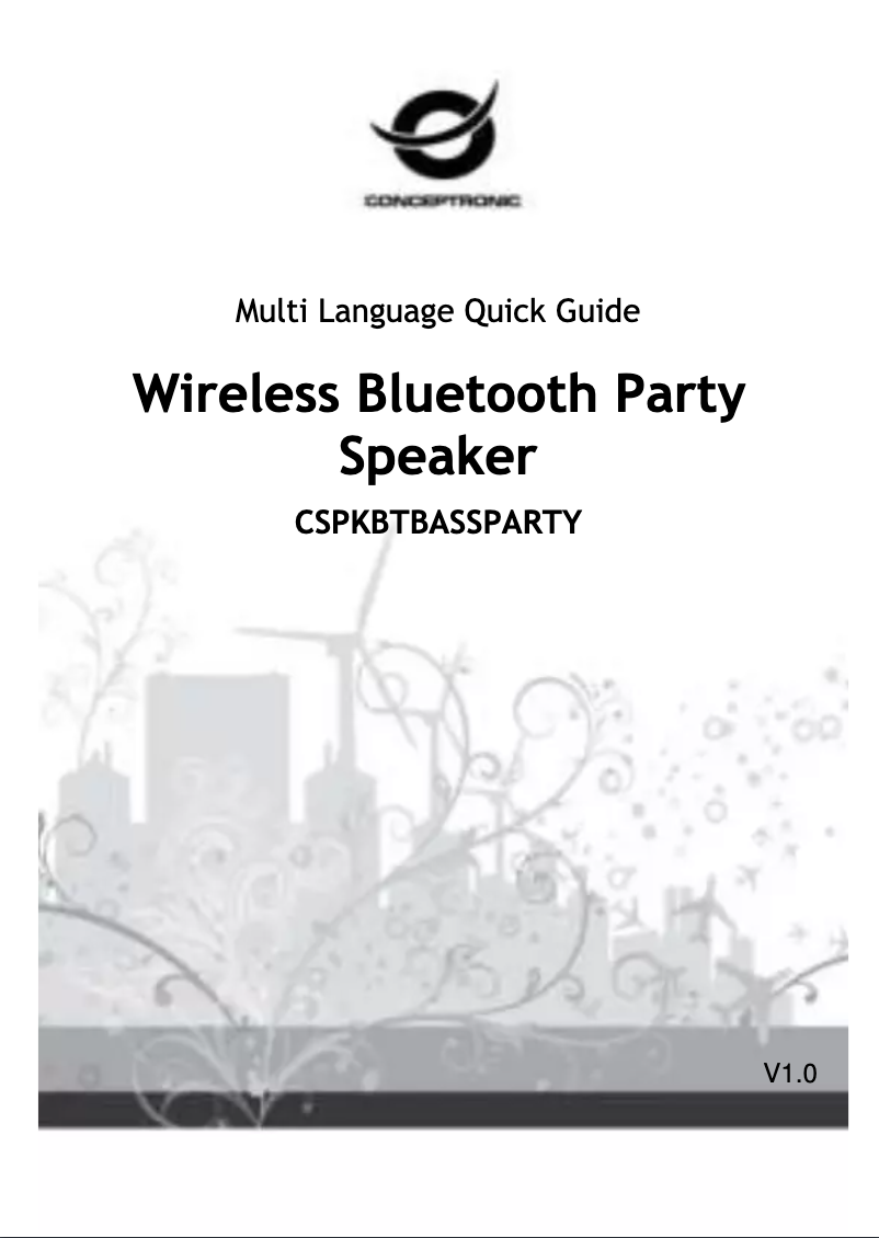 Page n°1 - Manuel utilisateur Conceptronic CSPKBTBASSPARTY