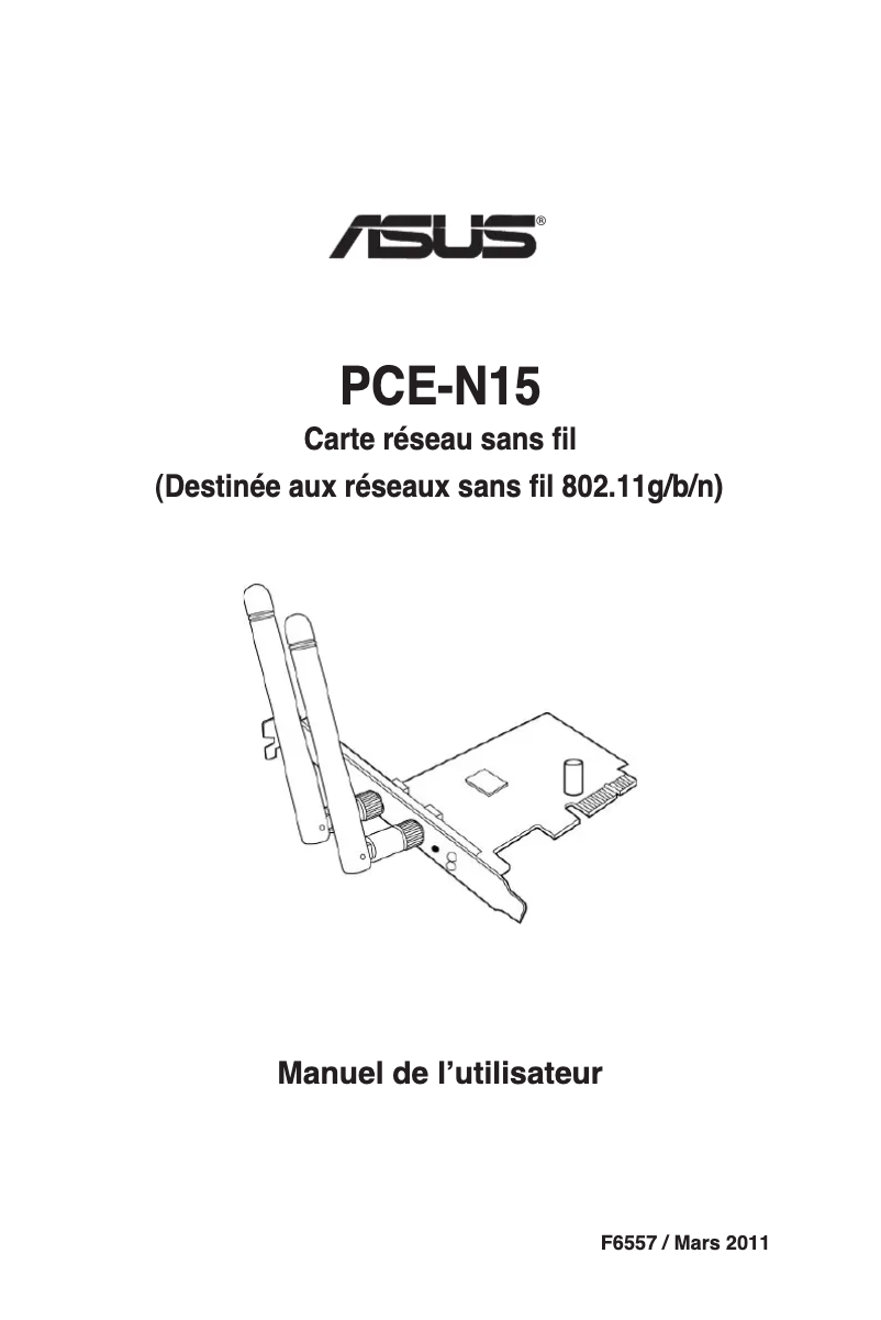 Page 1 de la notice Manuel utilisateur Asus PCE-N15