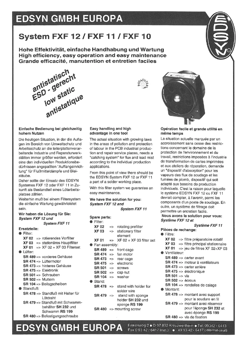 Image de la première page du manuel de l'appareil FXF 11