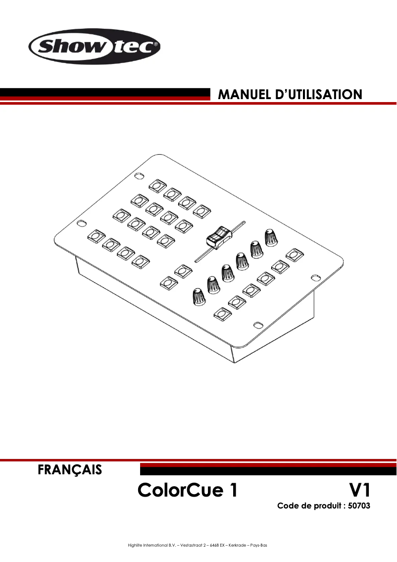 Page 1 de la notice Manuel utilisateur Showtec ColorCue 1