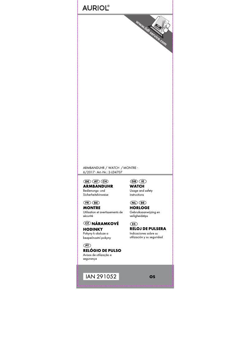 Page 1 de la notice Manuel utilisateur Auriol IAN 291052