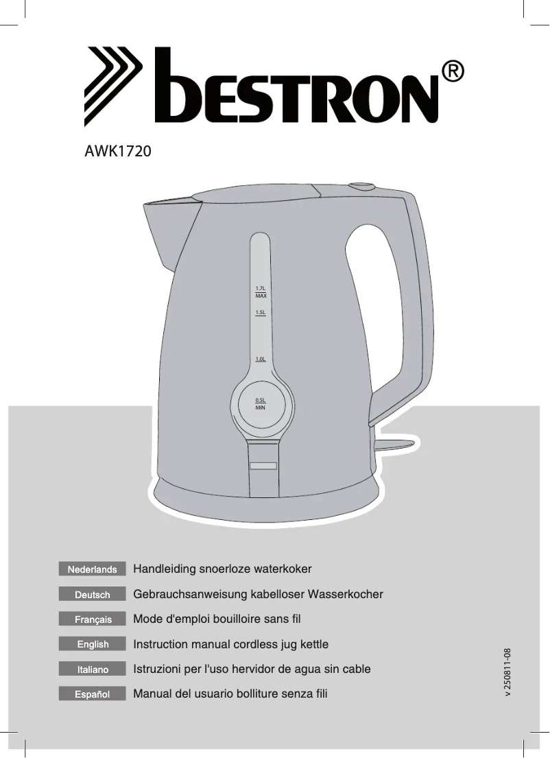 Page 1 de la notice Manuel utilisateur Bestron AWK1720