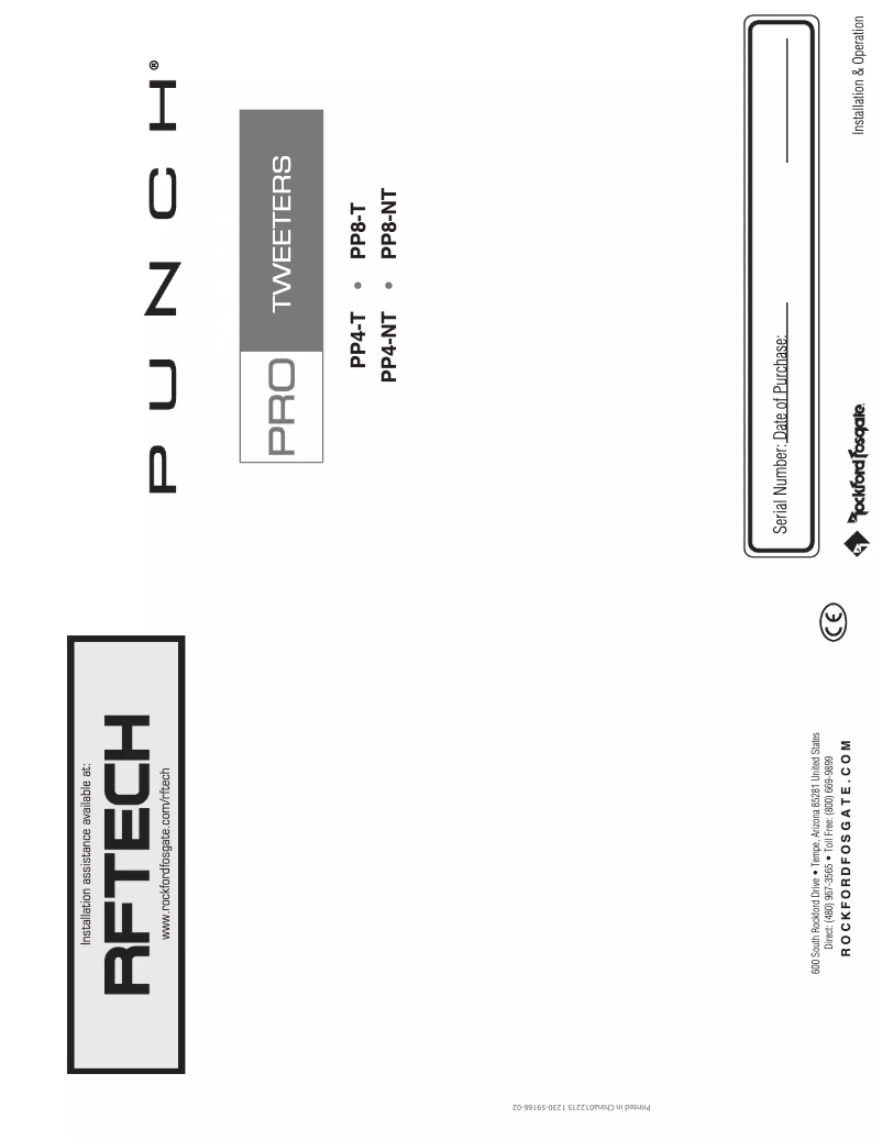 Page n°1 - Manuel utilisateur Rockford Fosgate Punch PPS4-8