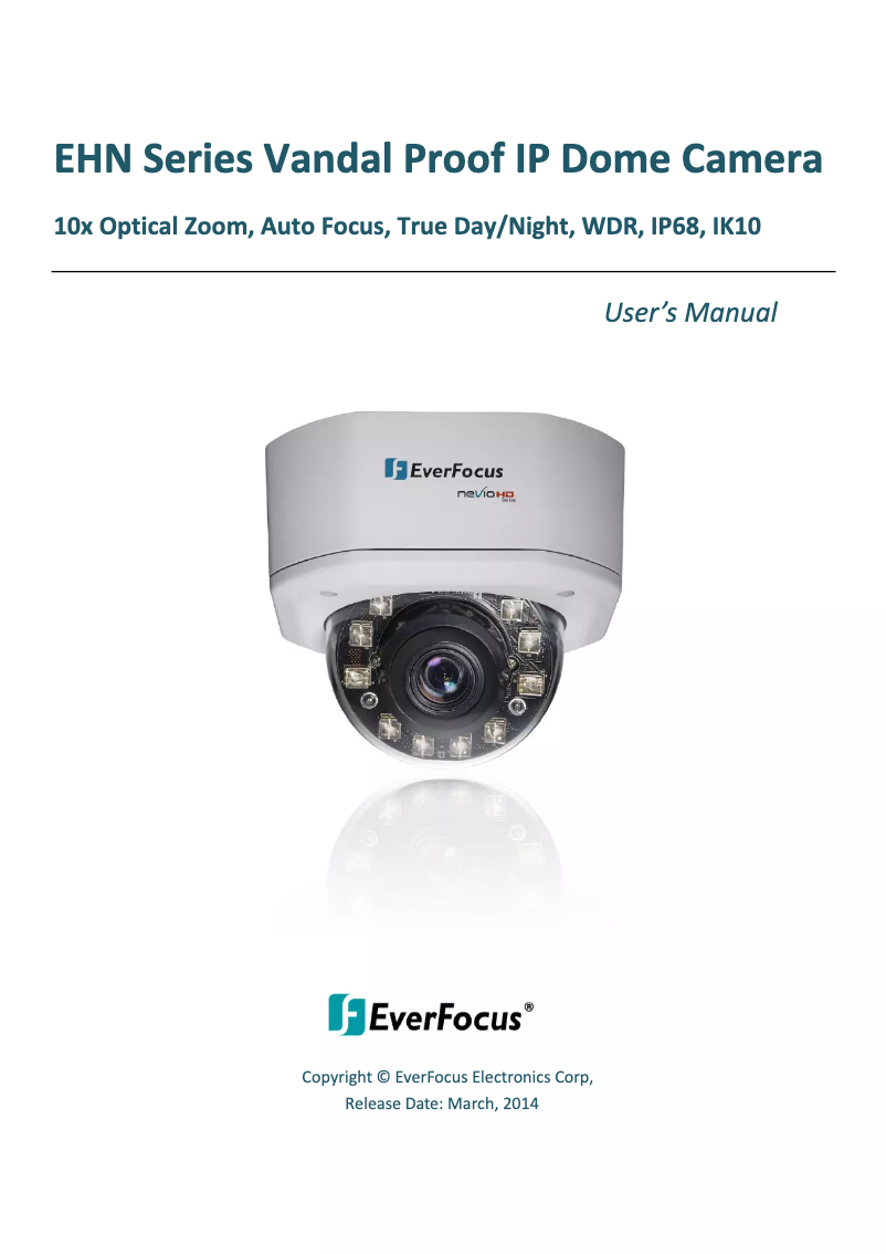 Page n°1 - Manuel utilisateur EverFocus EHN3261