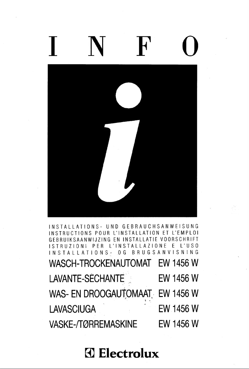Page n°1 - Manuel utilisateur Electrolux EW1456W