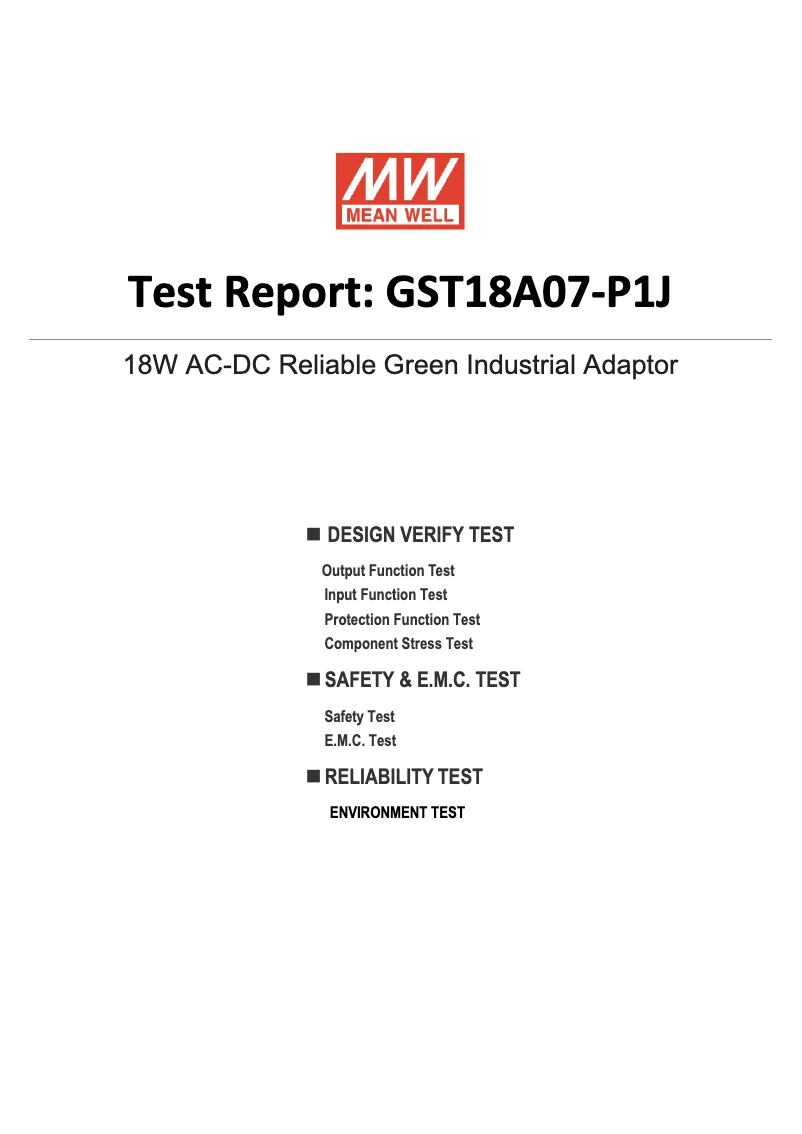 Page 1 de la notice Fiche technique Mean Well GST18A07-P1J