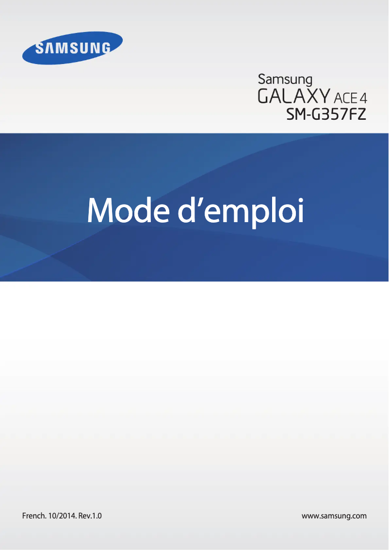 Image de la première page du manuel de l'appareil Galaxy Ace 4