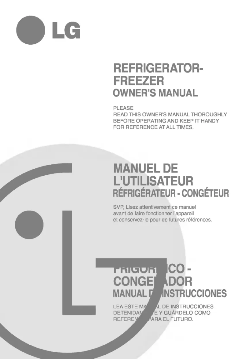 Page n°1 - Manuel utilisateur LG GR-262SLQ